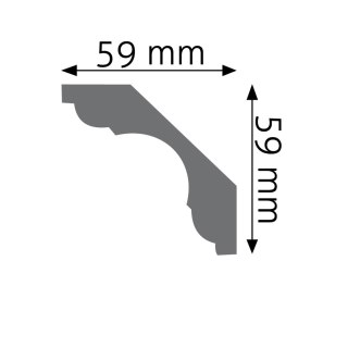 Listwa sufitowa gładka LGG-03 Flex 5,9x5,9x235cm