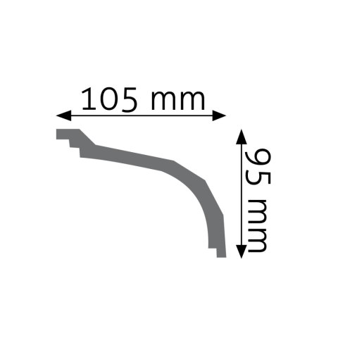 Listwa sufitowa gładka LGG-05 9,5x10,5x240cm