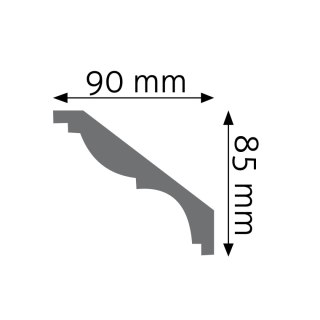 Listwa sufitowa gładka LGG-08 Flex 8,5x9x235cm