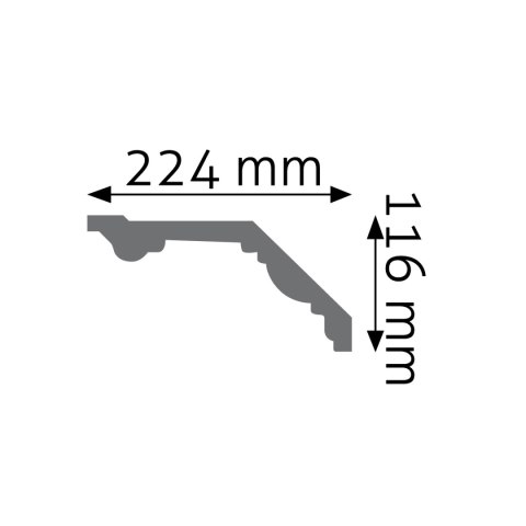 Listwa sufitowa gładka LGG-09 11,6x22,4x240cm
