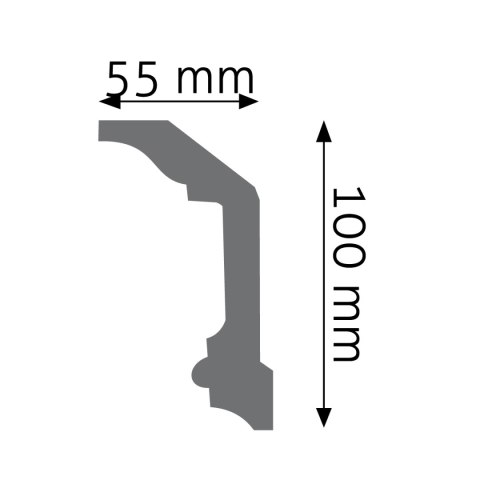Listwa sufitowa gładka LGG-12 4x4x240cm