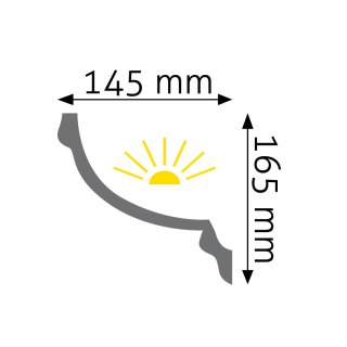 Listwa sufitowa gładka LGG-14 16,5x14,5x240cm