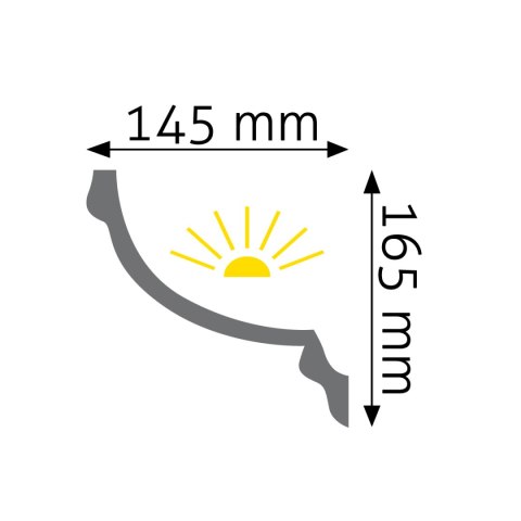 Listwa sufitowa gładka LGG-14 16,5x14,5x240cm