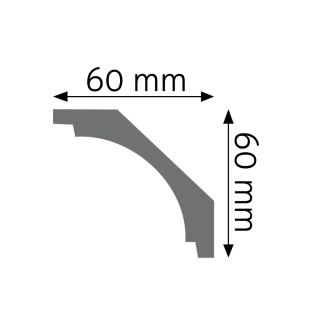 Listwa sufitowa gładka LGG-15 Flex 6x6x235cm