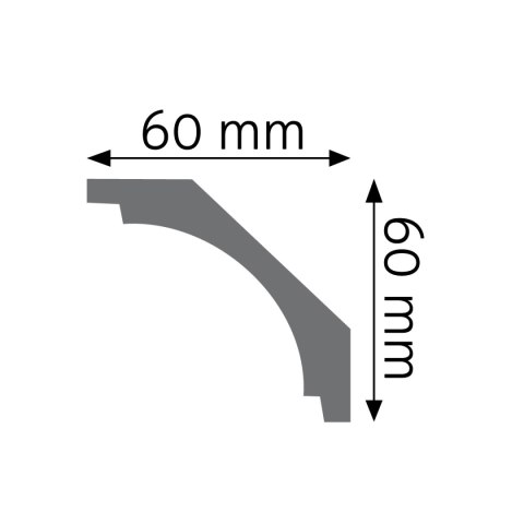 Listwa sufitowa gładka LGG-15 Flex 6x6x235cm
