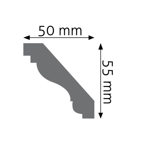 Listwa sufitowa gładka LGG-16 Flex 5,5x5x241cm