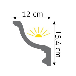 Listwa sufitowa gładka LGG-18 15,4x12x240cm