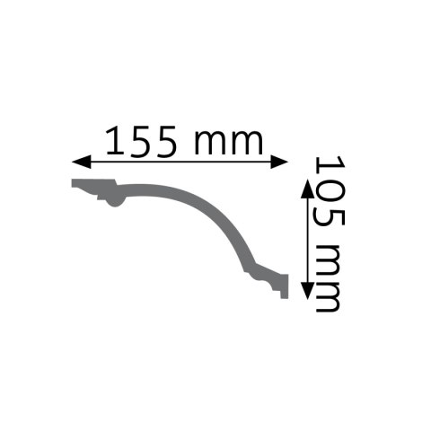 Listwa sufitowa gładka LGG-19 10,5x15,5x240cm