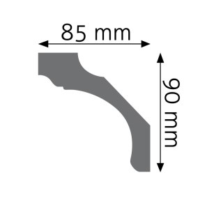 Listwa sufitowa gładka LGG-21 9x8,5x240cm