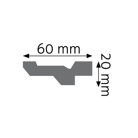 Listwa sufitowa gładka LGG-23 2x6x240cm