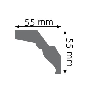 Listwa sufitowa gładka LGG-25 5,5x5,5x240cm