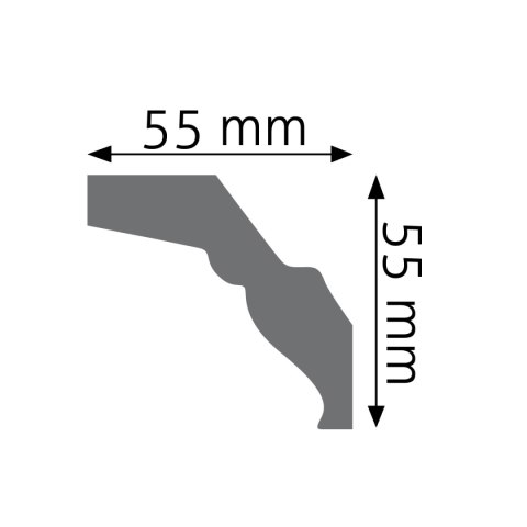 Listwa sufitowa gładka LGG-25 5,5x5,5x240cm