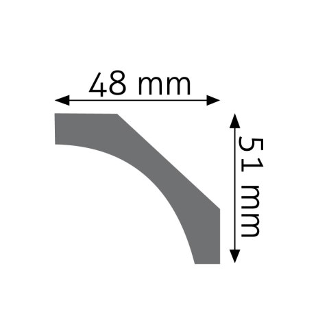 Listwa sufitowa gładka LGG-28 Flex 5,1x4,8x235cm