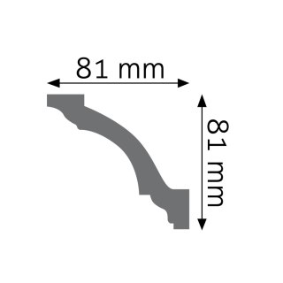 Listwa sufitowa gładka LGG-29 8,1x8,1x240cm