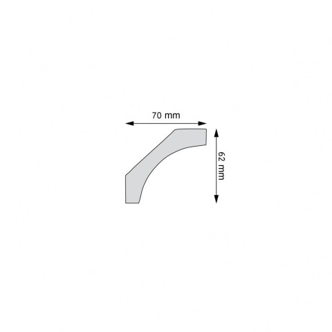 Listwa sufitowa gładka LGG-39 Flex 6,2x7x235cm