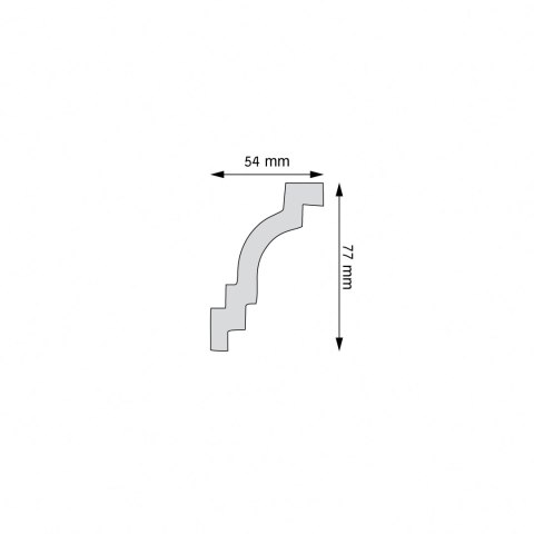 Listwa sufitowa gładka LGG-44 Flex 7,7x5,4x235cm