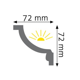 Listwa sufitowa zdobiona LGZ-12 7,2x7,2x240cm