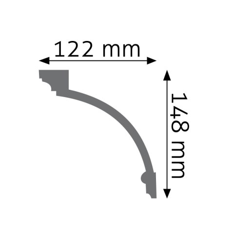 Listwa sufitowa zdobiona LGZ-15 14,8x12,2x240cm
