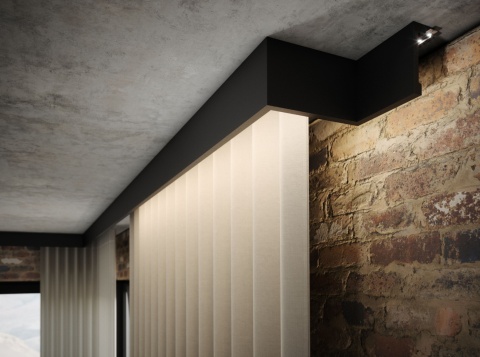 Listwa karniszowa LIGHTBLOCKER LK-01 CZARNA 244cm x10x4cm