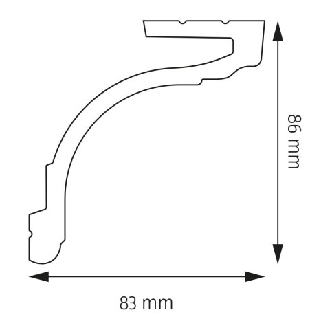 Listwa karniszowa LIGHTBLOCKER LK-05 244cm x8,6x8,3cm