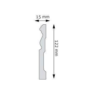 Listwa przypodłogowa LPC-09M malowana 11,9x1,5x244cm