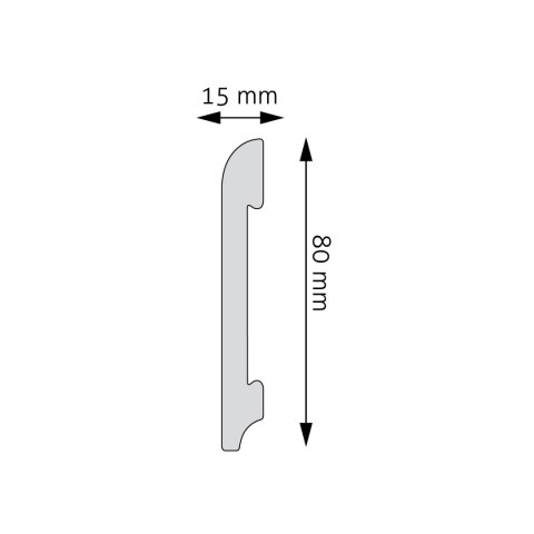 Listwa przypodłogowa LPC-11M malowana 7,8x1,3x244cm