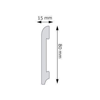 Listwa przypodłogowa LPC-11i 244x1,3x7,8cm