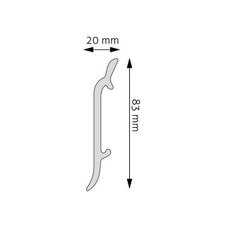 Listwa przypodłogowa LPC-16M malowana 8,3x1,9x244cm