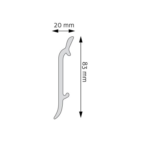 Listwa przypodłogowa LPC-16M malowana 8,3x1,9x244cm