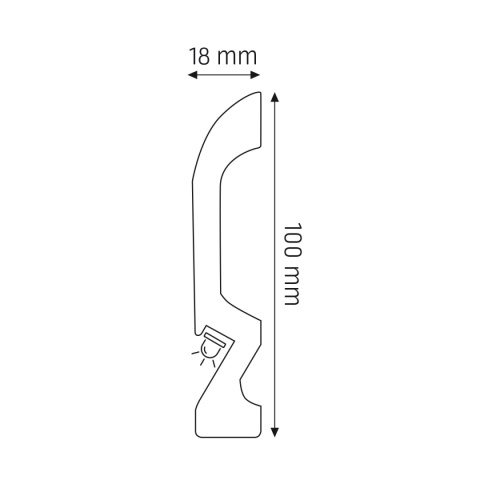 Listwa przypodłogowa LPC-19LE 244x1,8x10,0cm