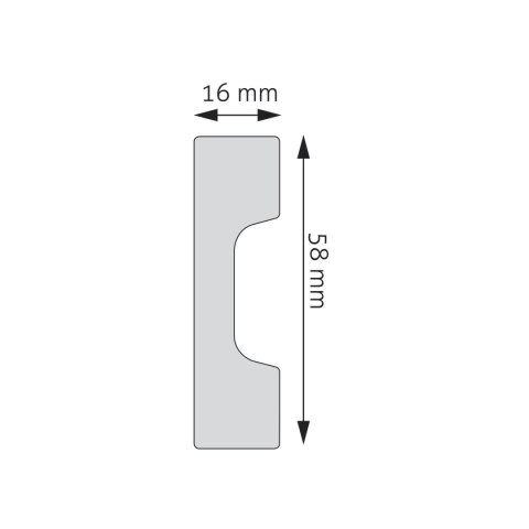 Listwa przypodłogowa LPC-27M malowana 5,8x1,6x244cm