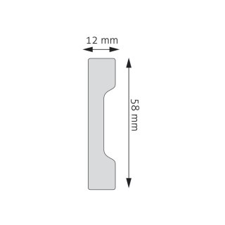 Listwa przypodłogowa LPC-32M malowana 5,8x1,2x244cm
