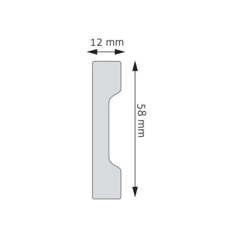 Listwa przypodłogowa LPC-32M malowana 5,8x1,2x244cm