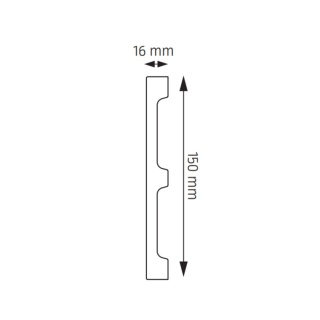 Listwa przypodłogowa LPC-68M malowana 15x1,6x244cm