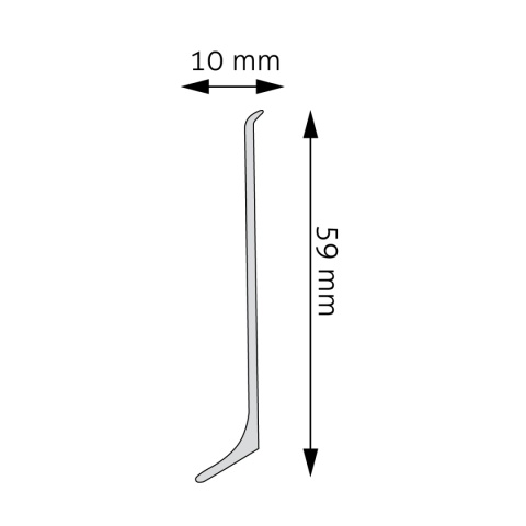 Listwa przypodłogowa aluminiowa LP59 EC40S 5,9x1,0x250cm