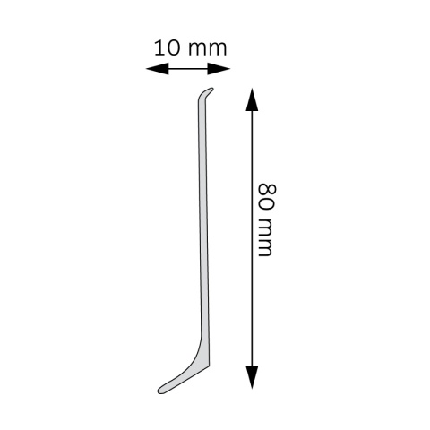 Listwa przypodłogowa aluminiowa LP80 anodowana 8,0x1,0x250cm