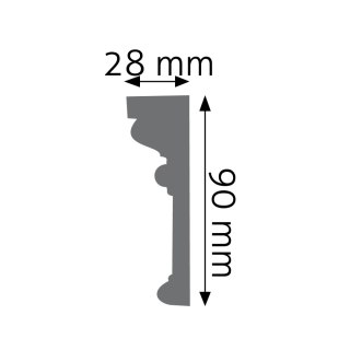 Listwa ścienna gładka LNG-01 9x2,8x240cm