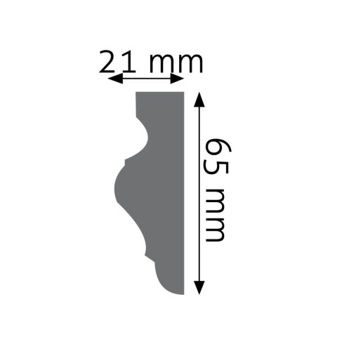 Listwa ścienna gładka LNG-02 6,5x2,1x240cm