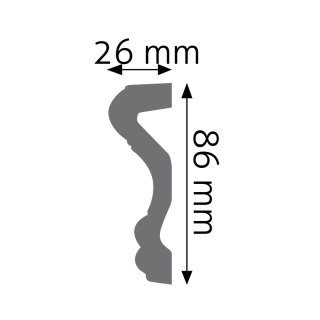 Listwa ścienna gładka LNG-03 Flex 8,5x2,5x235cm
