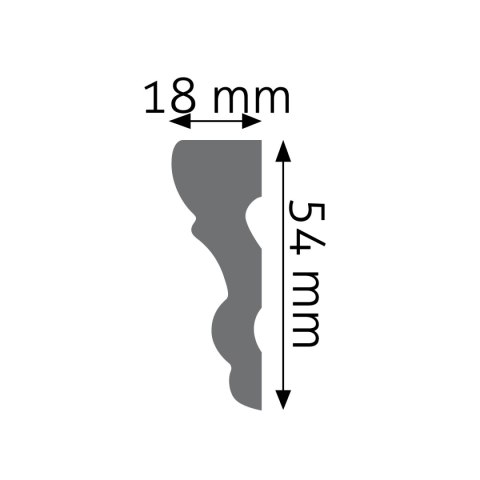 Listwa ścienna gładka LNG-05 5,2x1,7x240cm