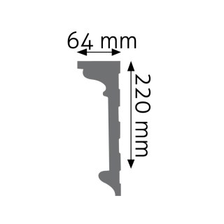 Listwa ścienna gładka LNG-06 22x6,4x240cm