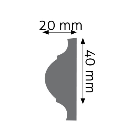 Listwa ścienna gładka LNG-09 4x2x240cm