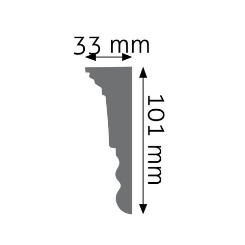 Listwa ścienna gładka LNG-10 10,1x3,3x240cm
