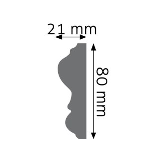 Listwa ścienna gładka LNG-12 Flex 8x2,1x235cm