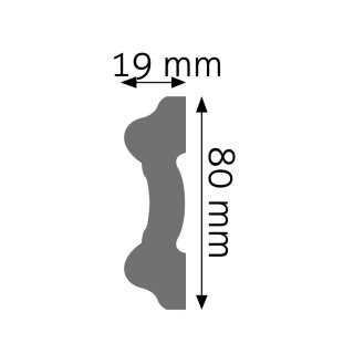 Listwa ścienna gładka LNG-13 8x1,9x240cm
