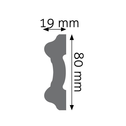 Listwa ścienna gładka LNG-13 8x1,9x240cm