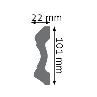 Listwa ścienna gładka LNG-14 10,1x2,2x240cm