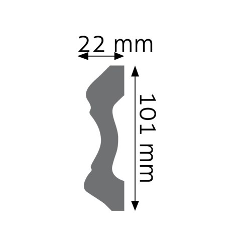Listwa ścienna gładka LNG-14 10,1x2,2x240cm