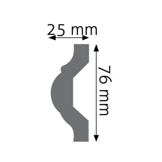 Listwa ścienna gładka LNG-16 7,6x2,5x240cm