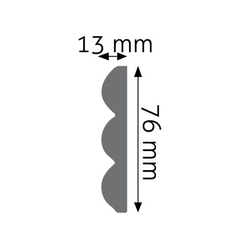 Listwa ścienna gładka LNG-18 7,6x1,3x240cm